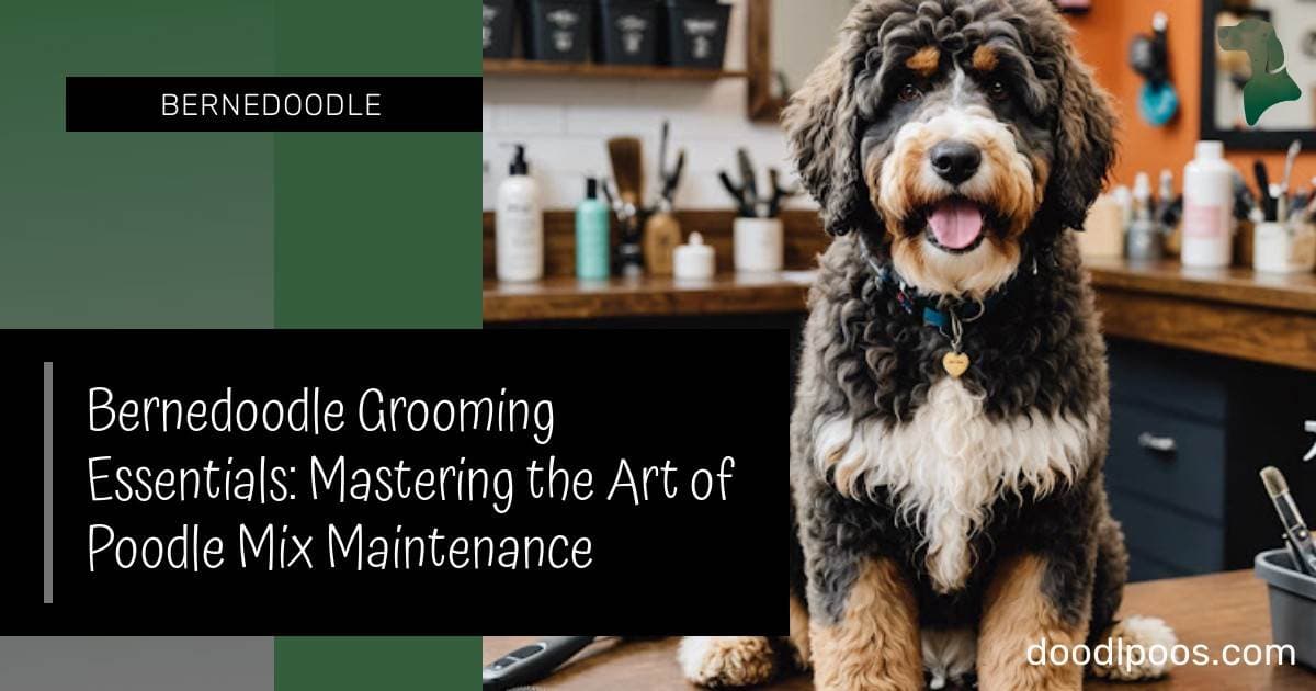 Black Poodle Mix Grooming At Home For Maintenance And Grooming photo
